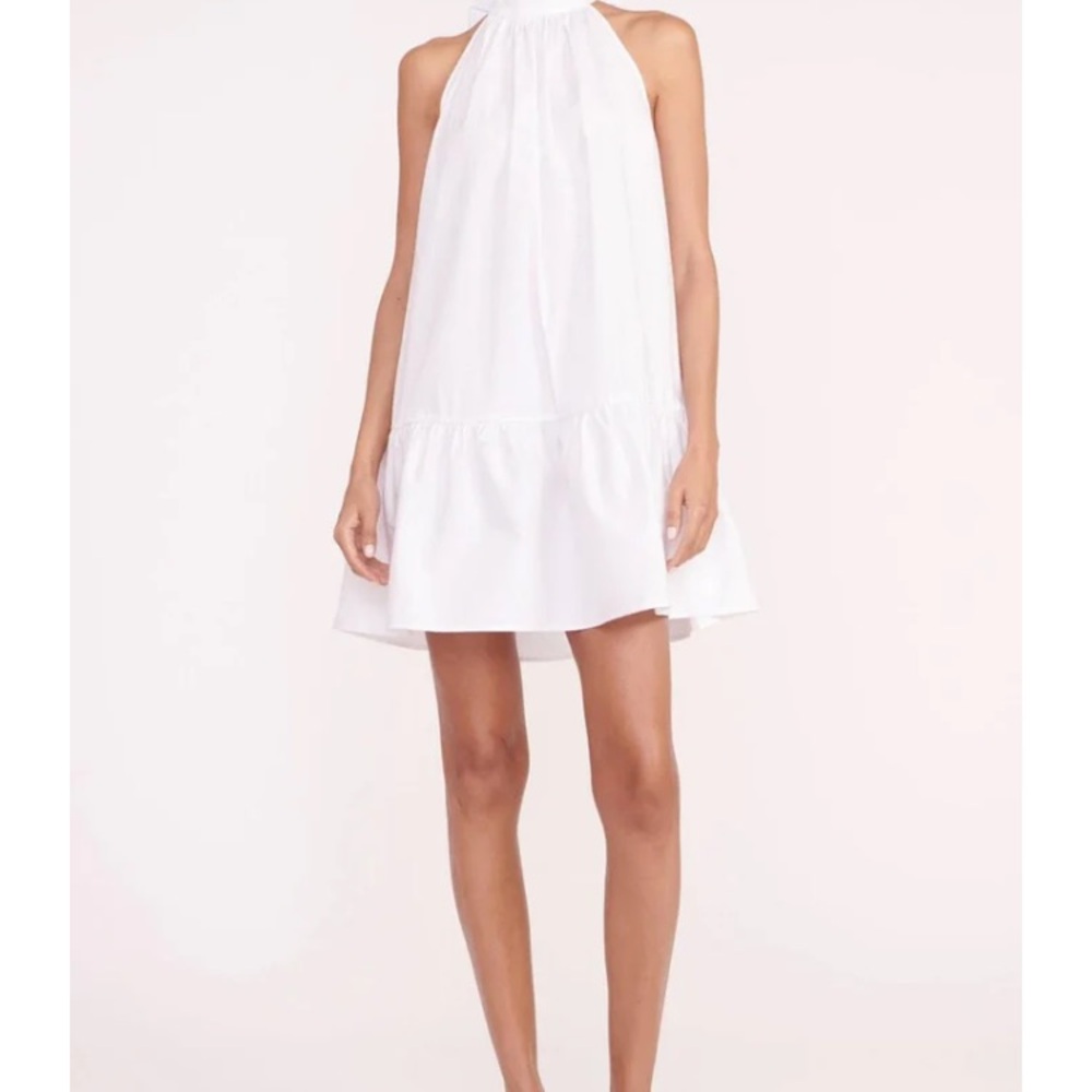 Staud White Halter Marlowe Mini Tent Dress